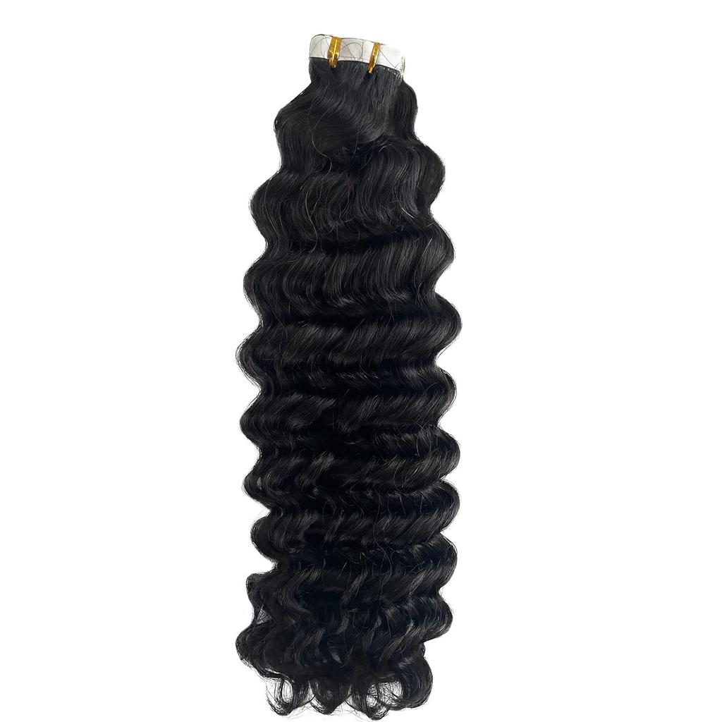 Extensii de Păr Deep Wave cu Benzi Adezive Păr Uman Brazilian 100% Adezive Extensii cu Benzi Adezive Ondulate Păr Uman Negru Natural Pentru Femei