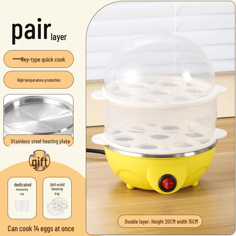 Compact Automatic Egg Boiler & Steamer with Anti-Dry Protection - Perfect for Home Breakfasts