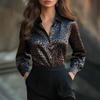 Zebra Print Casual Long Sleeve Button Blouse Women European Fashion Top