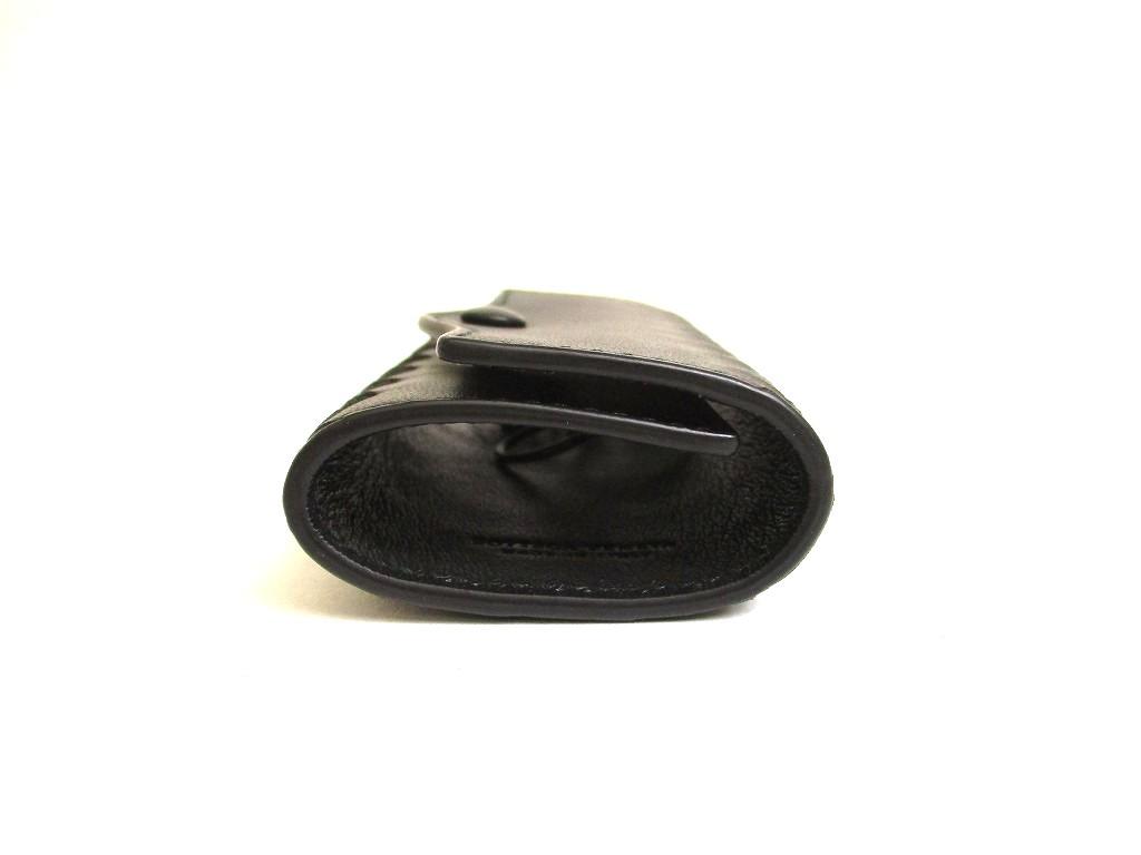 Authentic BOTTEGA VENETA Black Leather Silver H/W 4 Pics Key Chain #a960  Refurbished
