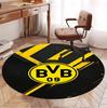 Borussia Dortmund Pattern Round Rug, Indoor/Outdoor Mat, for Picnic, Gameroom, Bedroom, Office, Living Room, Home Decor Carpet, Birthday Gift