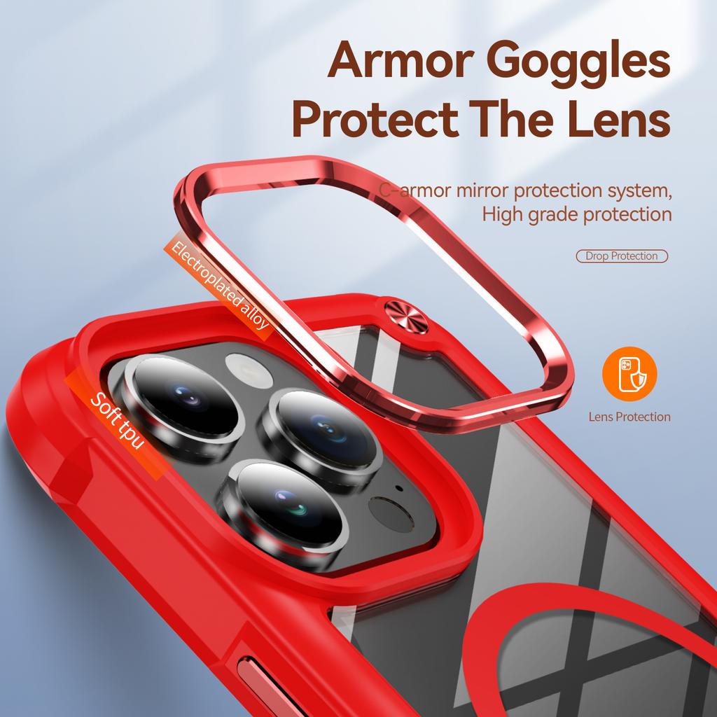 Heavy Armor Duty Air Bag Magnetic Case for For Iphone 17 Air 16 15 14 Plus 13 12 11 Pro Max Wireless Charge Shockproof Bumper Cover