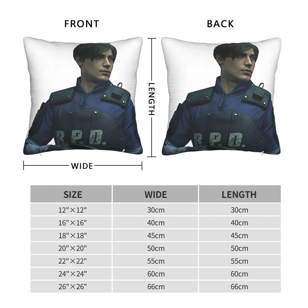 Pillow Case Leon Kennedy Square Pillow Cover For Office Car Home Decor Retro Trendy Pillowcases