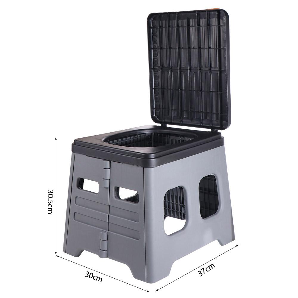 PP Outdoor Camp Toilet mit Deckel Faltbare LKW-Toilette Tragbare Falttoilette Wandern und Outdoor