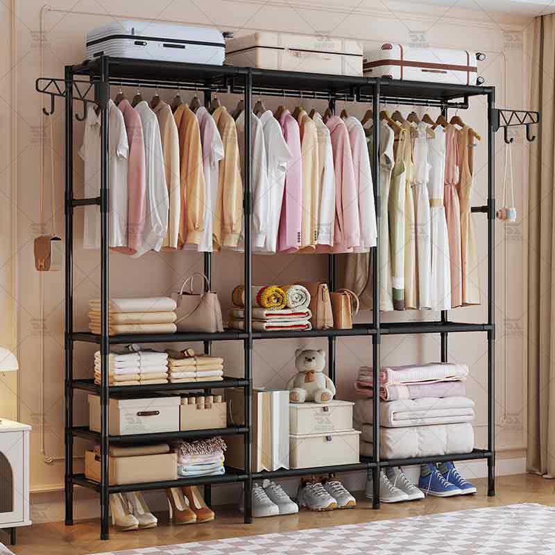 Multifunctional Large-Capacity Indoor Clothes Drying Rack and Wardrobe Cupboard