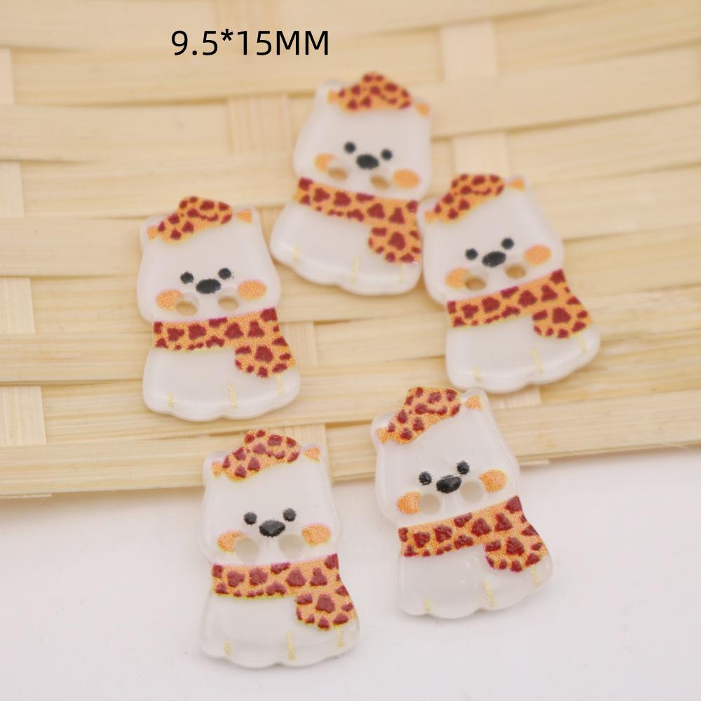 58 Styles of Cute Pink and Black & White Cat Cartoon Buttons for Children's Sweaters and Cardigans