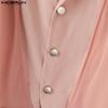 INCERUN Men Sets Lapel Long Sleeve Mesh Cloak Blazer Long Suit Pants Two Pieces Outfits