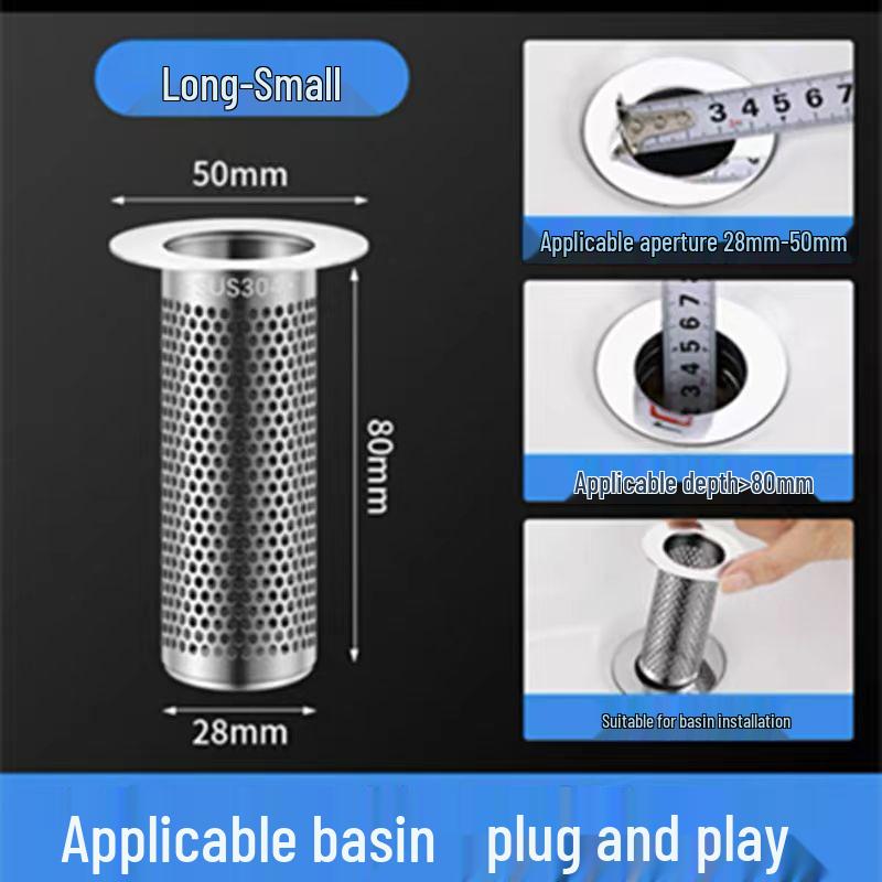 Stainless Steel Floor Drain Mesh Cover and Anti-Clog Sink Filter