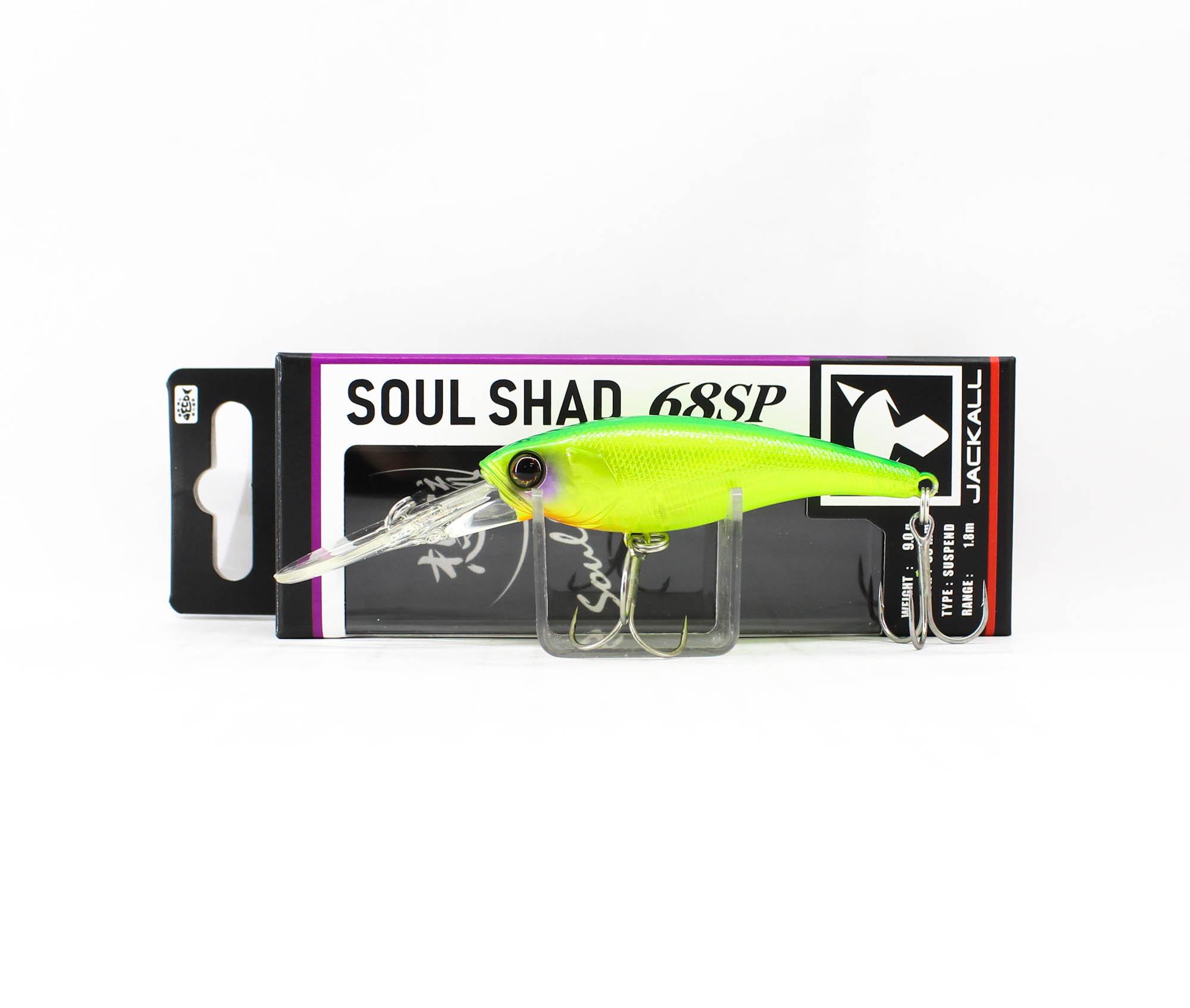Jackall Soul Shad 68SP Suspend Lure Lime Back Chart (5276)