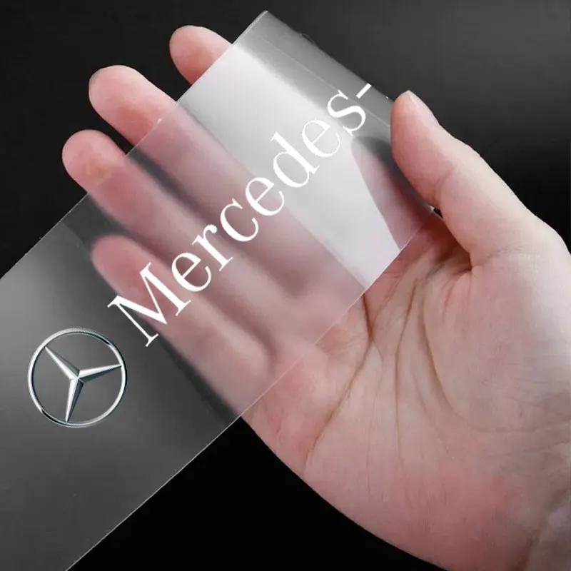 Car Threshold Protector Transparent Decorative Badge 3D Sticker For Mercedes Benz W177 W212 W213 W205 V177 W247 W176 GLA GLC X25 PB8