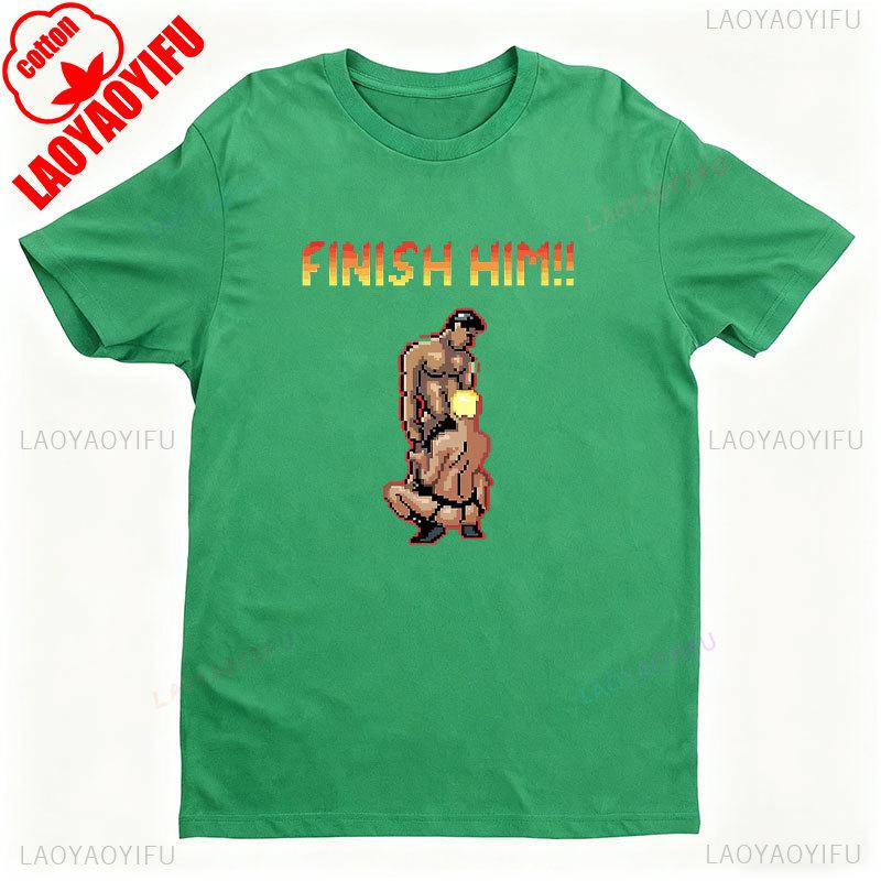 

Finish Him Gayming T Shirt 8bit Gamer Gay LGBT T Shirt Unisex Women Unisex Baggy Boyfriend Shirt Graphic T Shirts Cotton Tee Tops 3XL