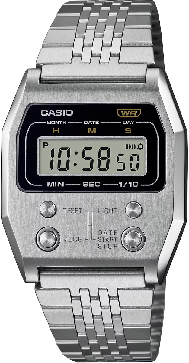 

Часы CASIO Digital Watch Vintage Series Reprint Design Unisex Silver Overseas Модель A1100D-1 [Товар]