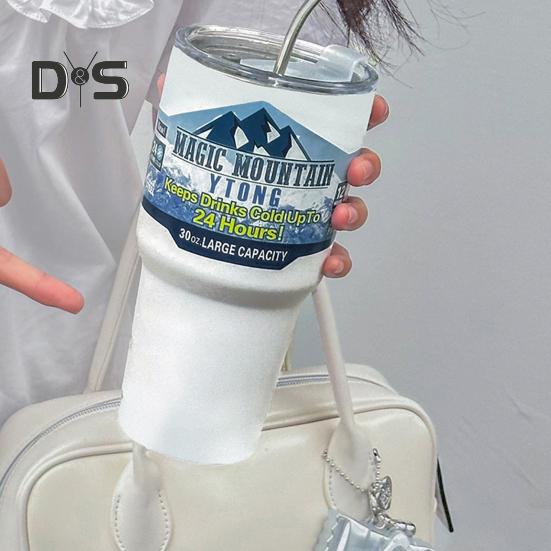 Stainless Steel Ice Cup 900ML Large Capacity Insulation Tumbler with Straw Car Coffee Cup for Hot Cold Drinks Water Tea Milk Office Outdoor Insulated