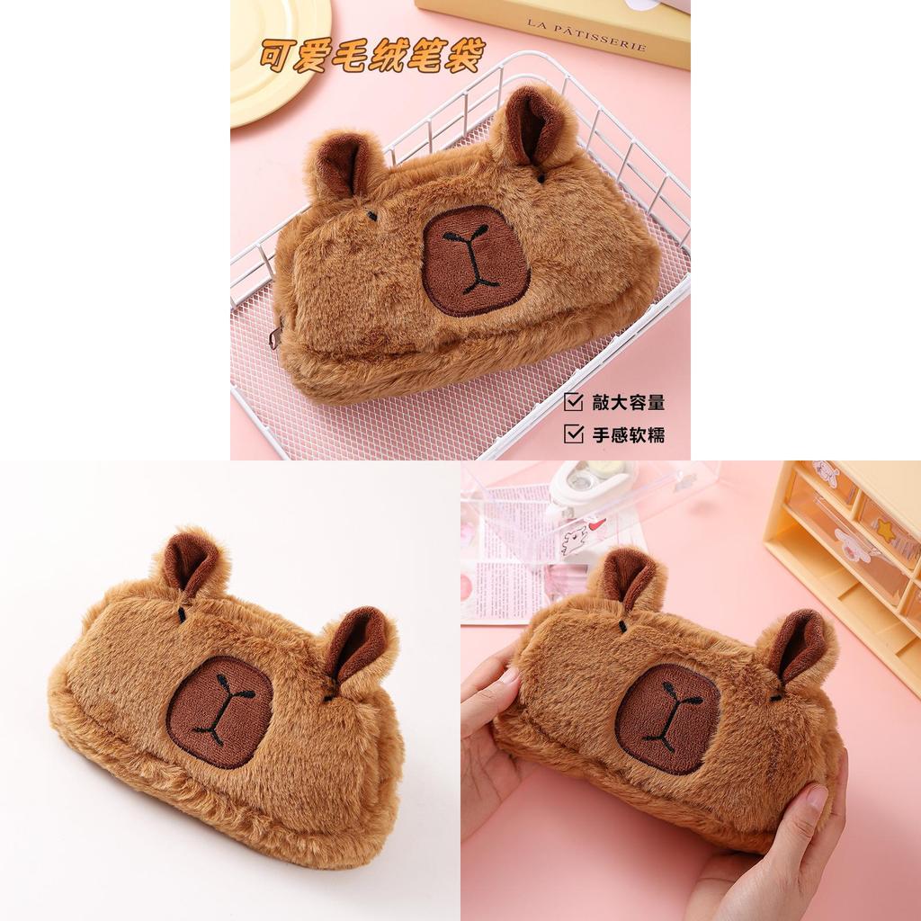 Capybara Plush Pencil Case With Large Capacity For Kids And Teens