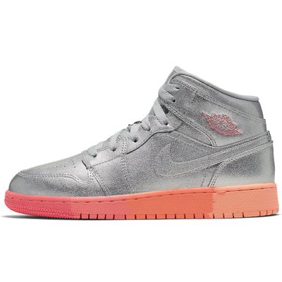 1 Mid GS Metallic Silver Pink Crimson Jordan 555112-006