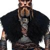 Vikinges Faux Furs Shawl Barbarian Collar,Medieval Knight Mantle Shoulder Wrap Warriour Cape Shawl Renaissances Costume