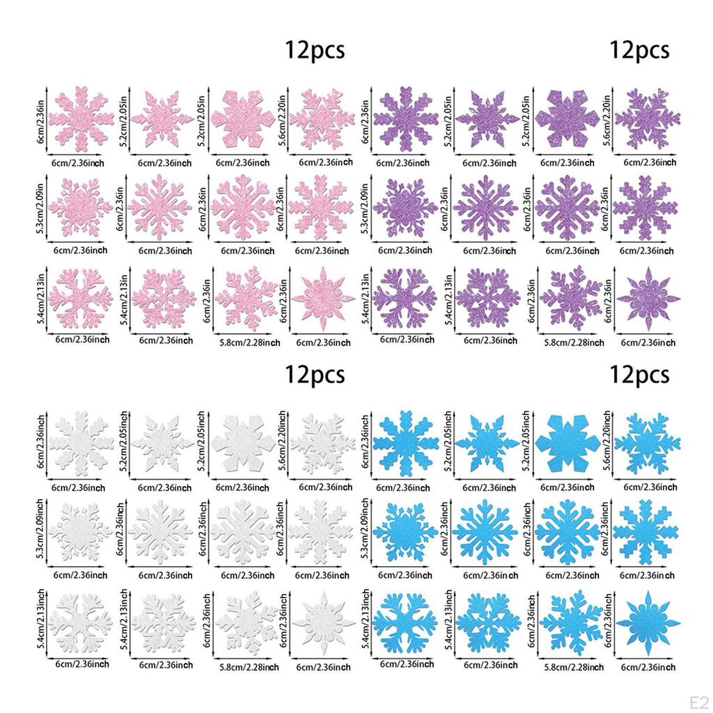 48x Weihnachts-Cupcake-Topper Kuchen Dekoration DIY Winterthema Schneeflocke