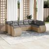 VidaXL Garden Lounge Set with Cushions 9 Pcs, Patio Sofas, Patio Furniture Set, Outdoor Furniture, Beige 3221798