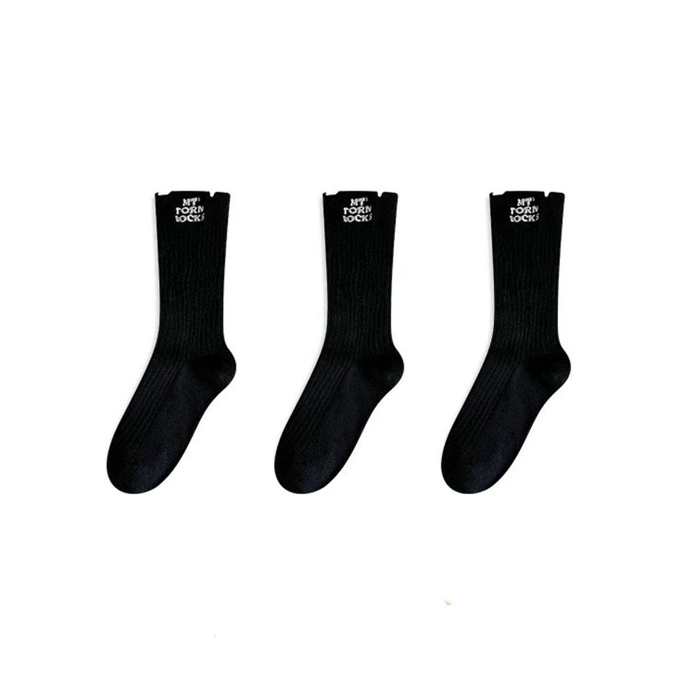 

3 пары женских носков Y2K Hip Hop с потертостями, комплект из хлопковых носков Harajuku Street с контрастными черными белыми рваными забавными носками Lolita One Size
