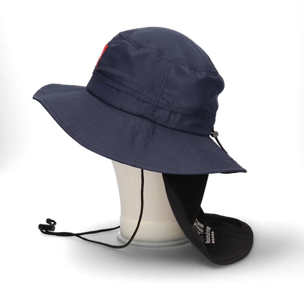 [Manhattan Portage] Sunshade Box Logo Adventure Hat with Logo Hat and Satin SUNSHADE LOGO HAT (013 Navy)