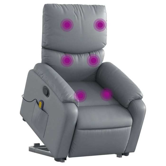 VidaXL Fauteuil inclinable de massage Gris Similicuir 3204896