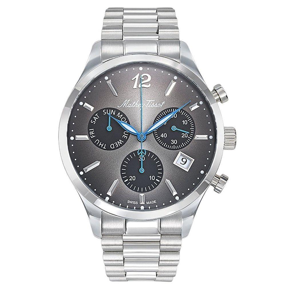 Mathey-Tissot Pánské hodinky Urban Chrono Nerezová ocel Černý ciferník Quartz H411CHAN