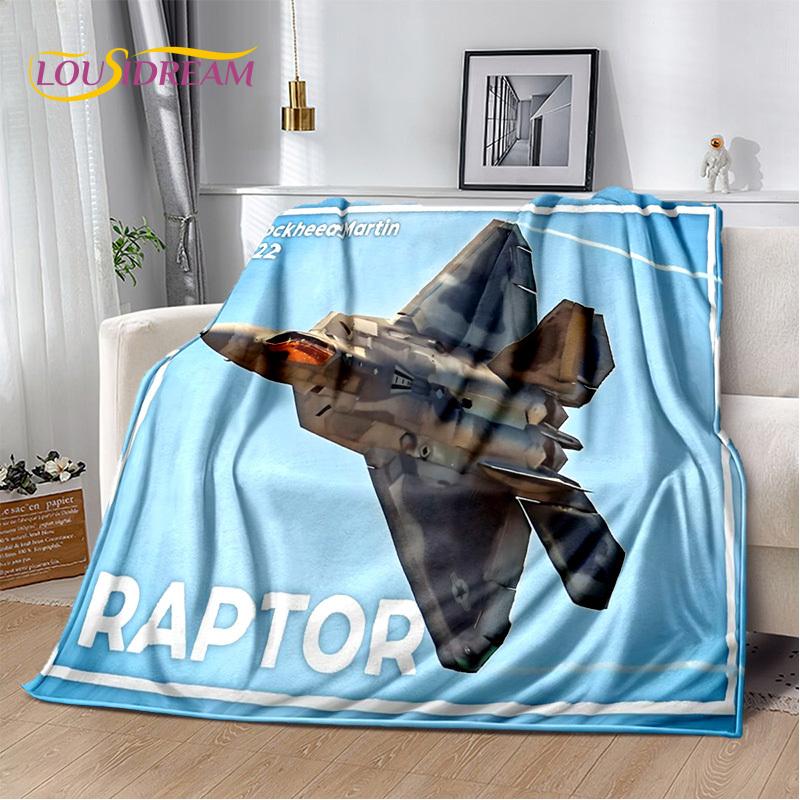 Koc 3D Samolot Myśliwski Spitfire Sił Powietrznych, Miękki Koc Flanelowy do Domu Sypialni Łóżka Sofy Pikniku Biura dla Dzieci