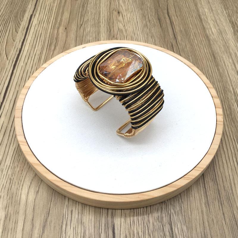 

Браслет женский плетеный из алюминиевой проволоки ручной работы, модный и персонализированный панк-браслет, браслет в винтажном богемном стиле чёрный