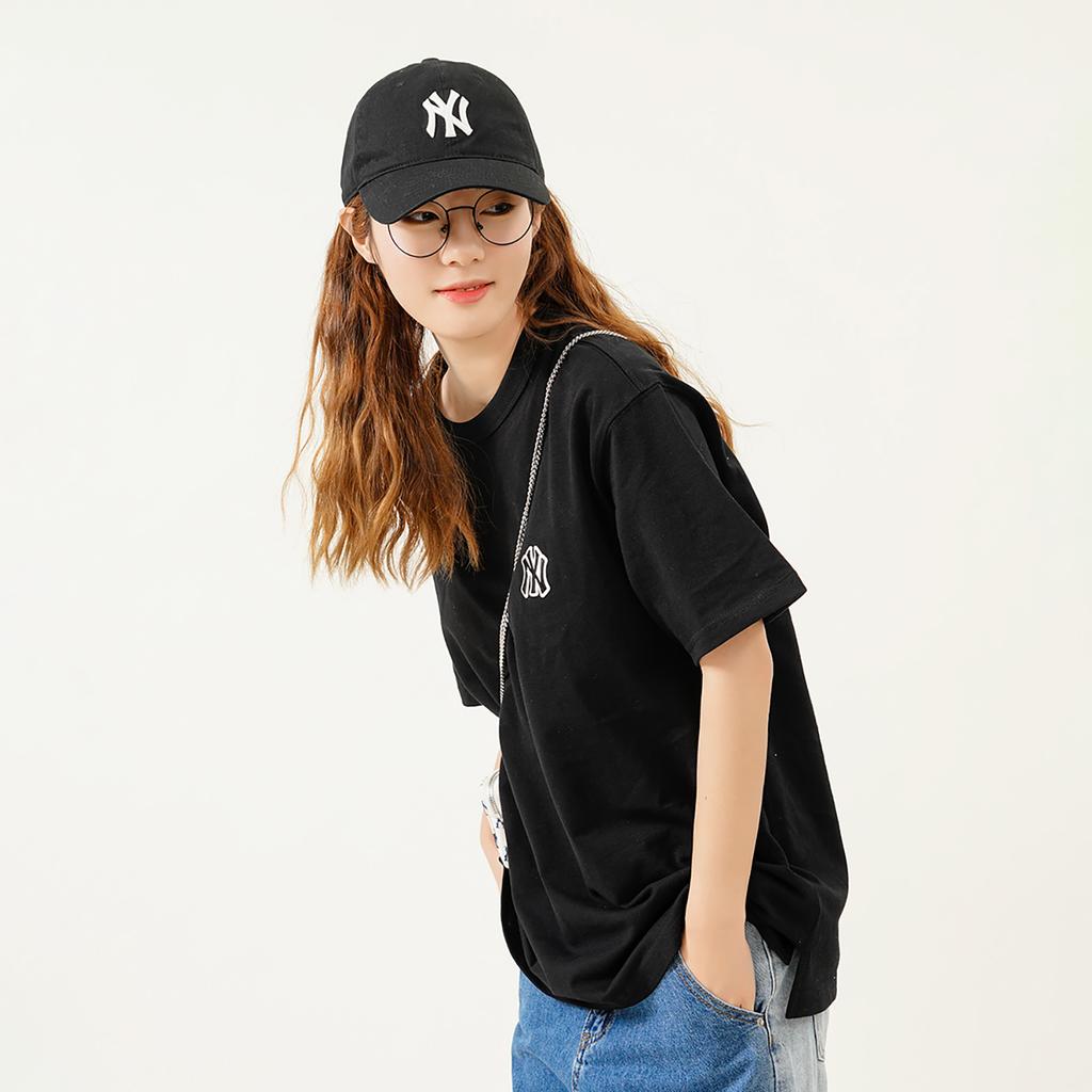 New MLB Set In Sleeve T Shirt Unisex Black 3ATSM8023-50BKS