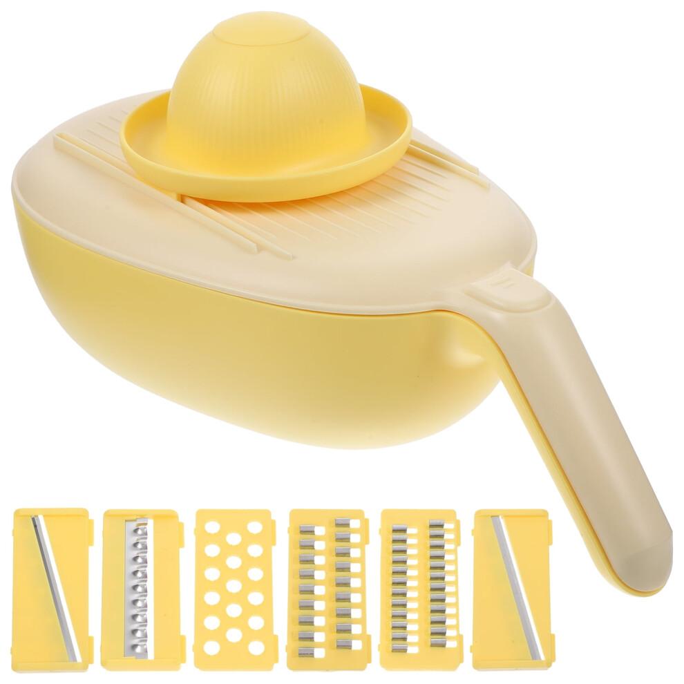 Guangmc Handheld Mandoline Slicer with Container - Yellow