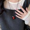 New Arrival Red Water Drop Pendant Necklace for Women Autumn/winter New Long Sweater Chain Elegent Luxury Daily Wear Jewelry