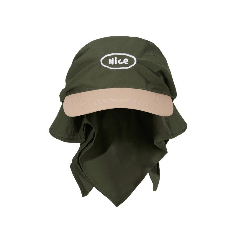 New Color Matching Headscarf Strap Cap Personalized Women's Summer Trend Fashion Letter Embroidery Sunscreen Hat