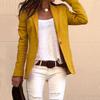 Cardigan Donna Monocolore Aperto Davanti Cappotto Formale a Maniche Lunghe