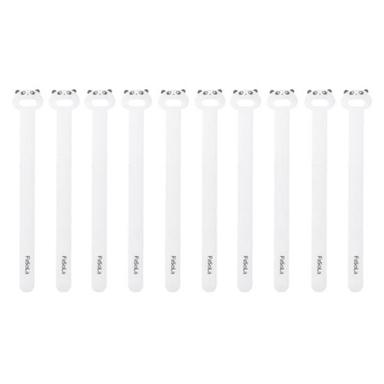 

10 шт. многоразовый нейлоновый органайзер для кабелей, крепежная лента, фиксирующая милый мультяшный медведь, дизайн, многоразовый органайзер для кабеля для наушников и передачи данных B белый