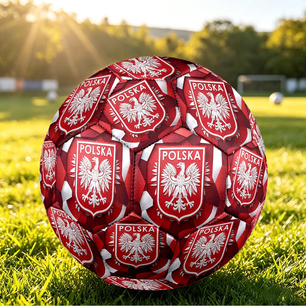 Poland Football Printed Size 5 Soccer Ball Wear Resistant Standard Adult Training Football Fan Gift for Indoor Outdoor Match Sports