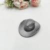 Holographic Neon Glitter Mini Cowboy Hat Western Theme Party Decoration Shiny Prop for Birthday Festival Events