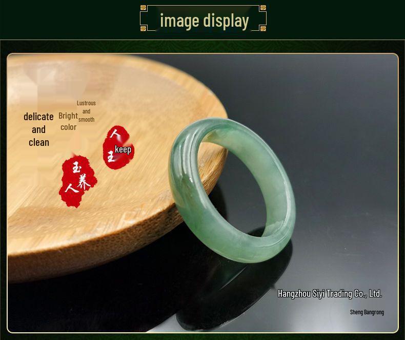 Icy Green Floating Flower Jade Ring for Men and Women - Thumb or Pinky Band