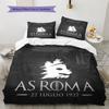 AS Roma con Sfondo Colosseo Set Copripiumino con Fantasia Decorazione per la Casa Regalo (1 * copripiumino + 2 * federe senza imbottitura)
