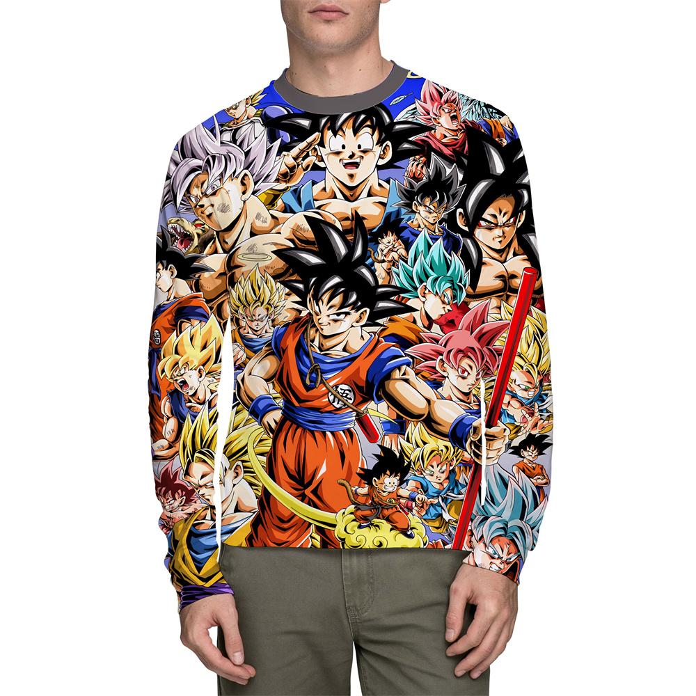 Dragon Ball Summer Man Long Sleeve T-Shirt Cartoon Japanese Anime Casual Autumn 3D Print Cosplay T-Shirts