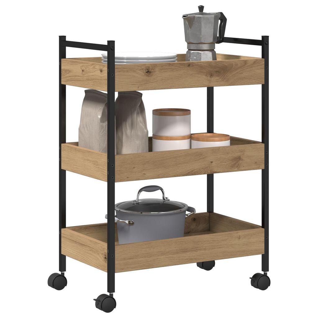 Kitchen Cart Storage Rack, 50x30x70 Cm, Ideal for Small Corners, Easy To Move, Suitable for Kitchen, Bathroom, Bedroom