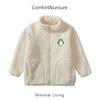 Kids Thick Fleece Stand Collar Zip Up Jacket For Boys And Girls