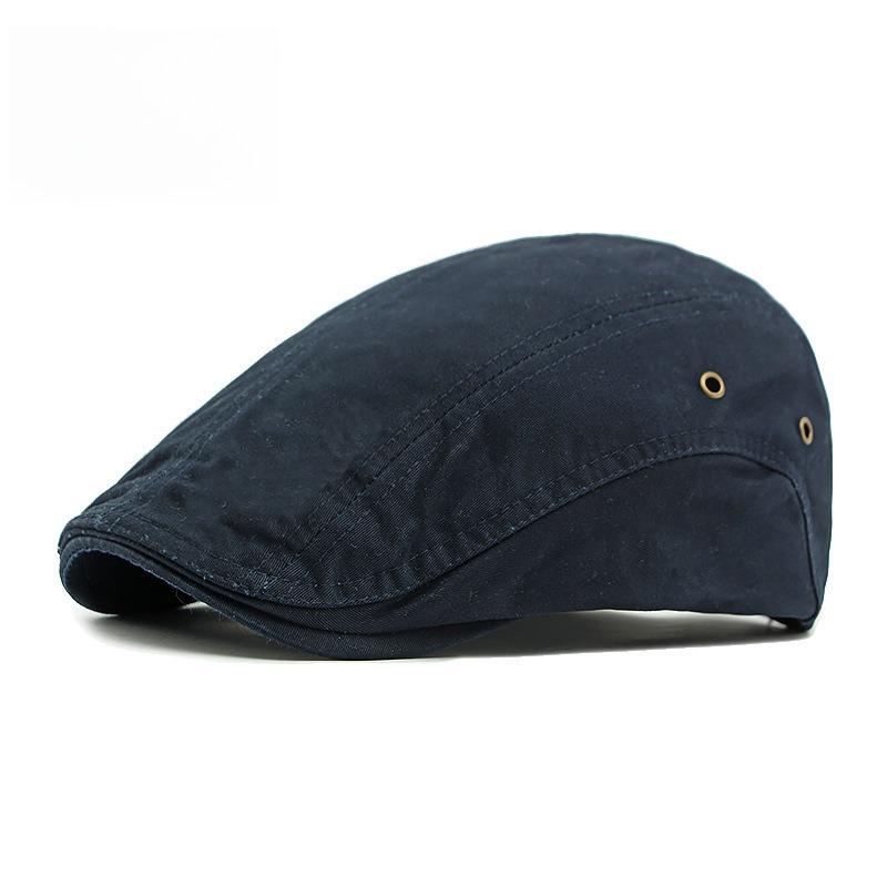 Unisex Reversible Cotton Flat Cap Japanese Style Dual Wear Ivy Cap Retro British Beret Sun Protection Cabbie Hat Duckbill Cap