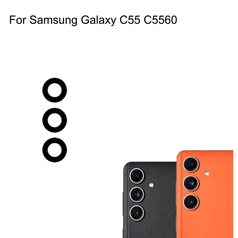 

3PCS A SET For Samsung Galaxy C55 C5560 Replacement Back Rear Camera Lens Glass For Samsung Galaxy C 55 Glass lens Parts