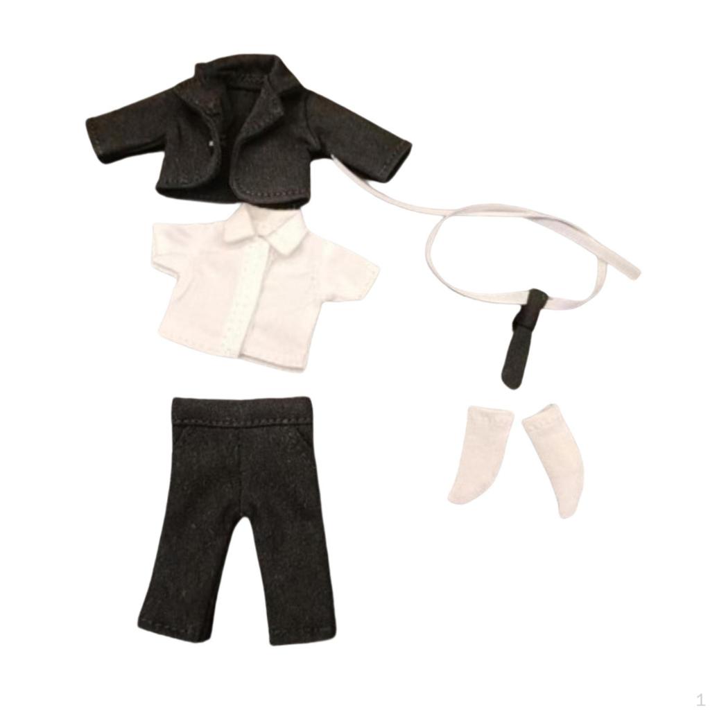 1/12 Doll Clothes, Handmade Full Suit, Costume with Jacket Pants for 6in Model Year Gifts
