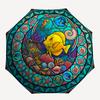 Underwater Treasure Hunt Pattern Umbrella, Portable and Foldable Design, 8 Ribs, a Casual Accessory for Halloween, Christmas, and Birthday Gifts.