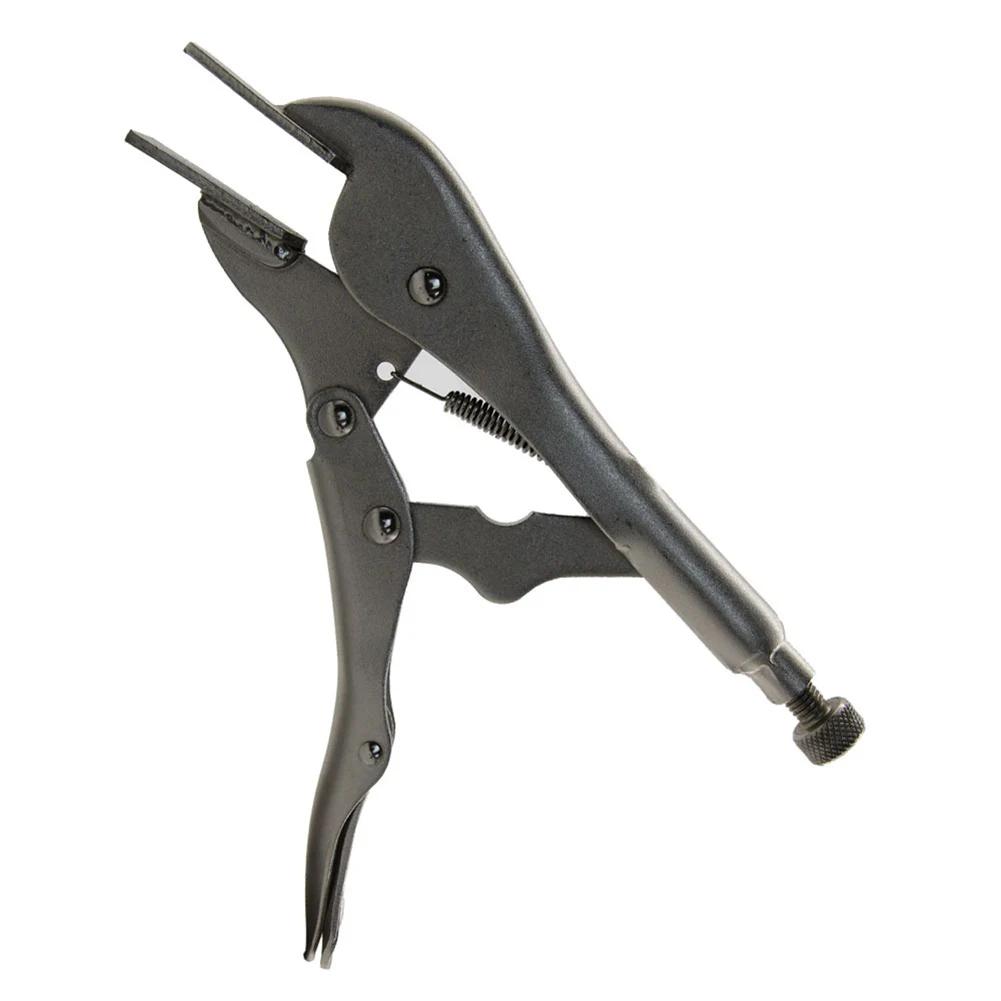 8 Inch Locking Sheet Clamp Welding Locking Plier Curved Jaw Alloy Steel Nickel Plated Tool for Metal Forming and Assembly Tasks