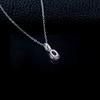 Powder Blue Sapphire & Diamond Clasp Necklace In 925 Sterling Silver - Delicate Chain for Women, Perfect Gift for Qixi or Birthdays.