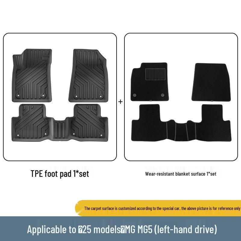 MG5 (2021-2025) Waterproof, Dirt-Resistant TPE Floor Mats and Custom Trunk Liners