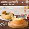 Cheese Grater Cutter with Stainless Steel Sharp Blade Solid Wood Base Ergonomic Cheese Curler Chocolate Slicer Butter Grater Kitchen Tool
