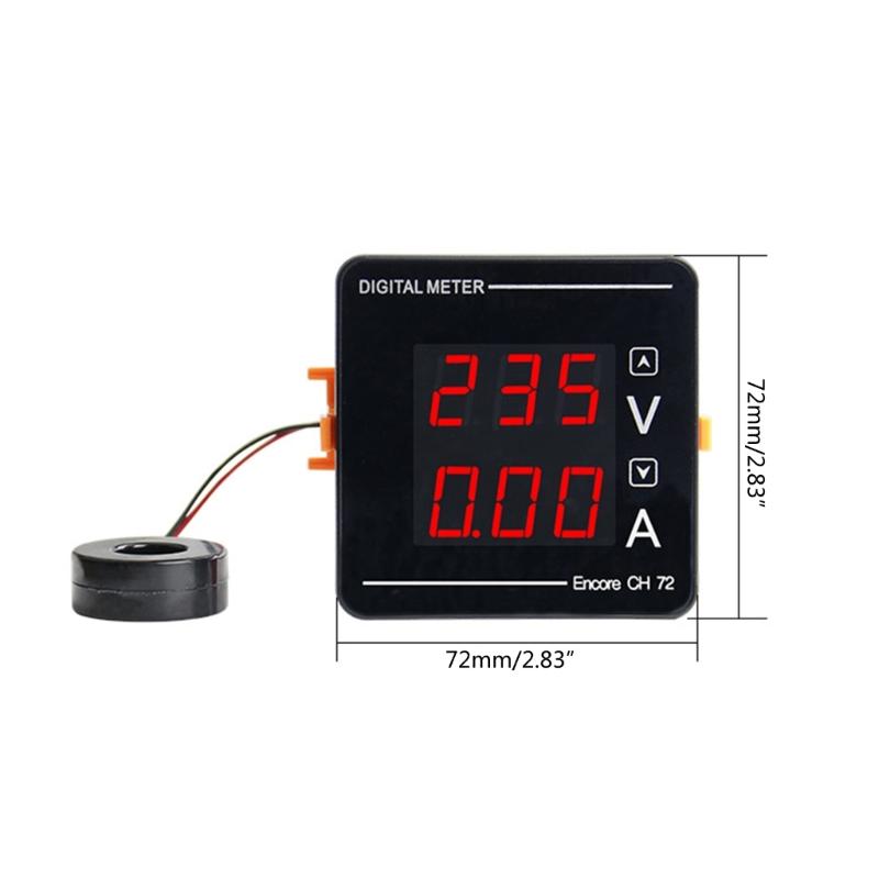 2in1 AC50-500V AC1-120A Voltmeter Amperemeter LED-Anzeige Ampere-Volt-Meter-Detektor Digitaler Spannungsstrom-Messgerät Tester Messgerät